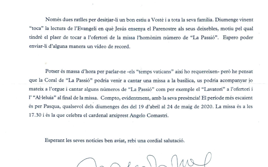 La Passió sona al Vaticà